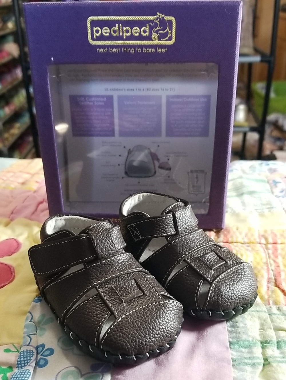 pediped Pediatrician Recommend Brown Leather Baby Walker Sandals 0-6 Months